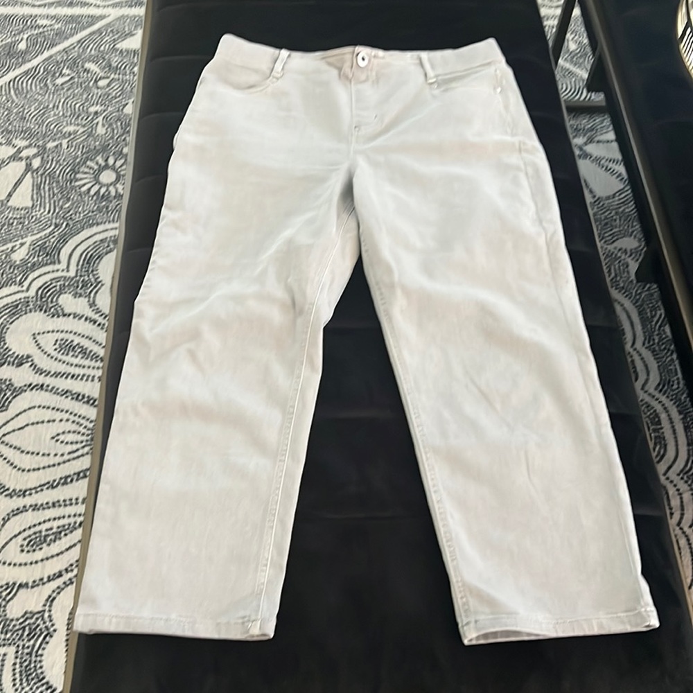 JJill high rise cropped stone gray denim size 12 Petite